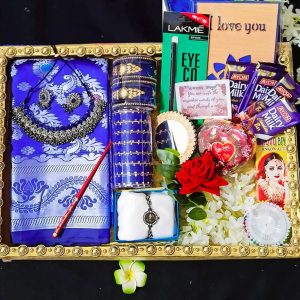 Super premium saree gift set- Blue