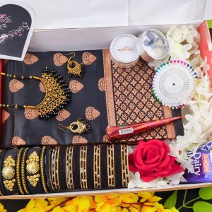 Black lover gift set for  beloved wife -কাতান বেনারশী শাড়ি
