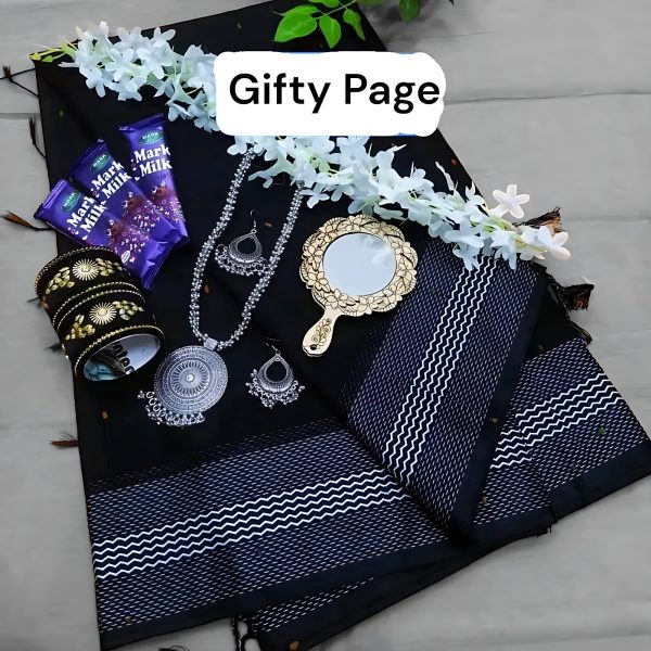 Black Katha saree Combo gift set