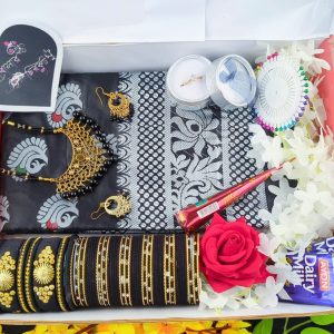 black Lover -gift set for wife - কাতান বেনারশী শাড়ি