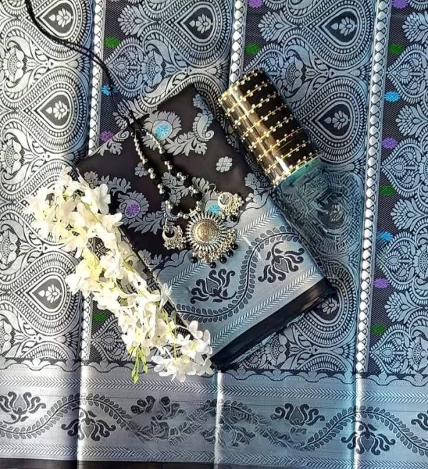 black lover - black katan saree