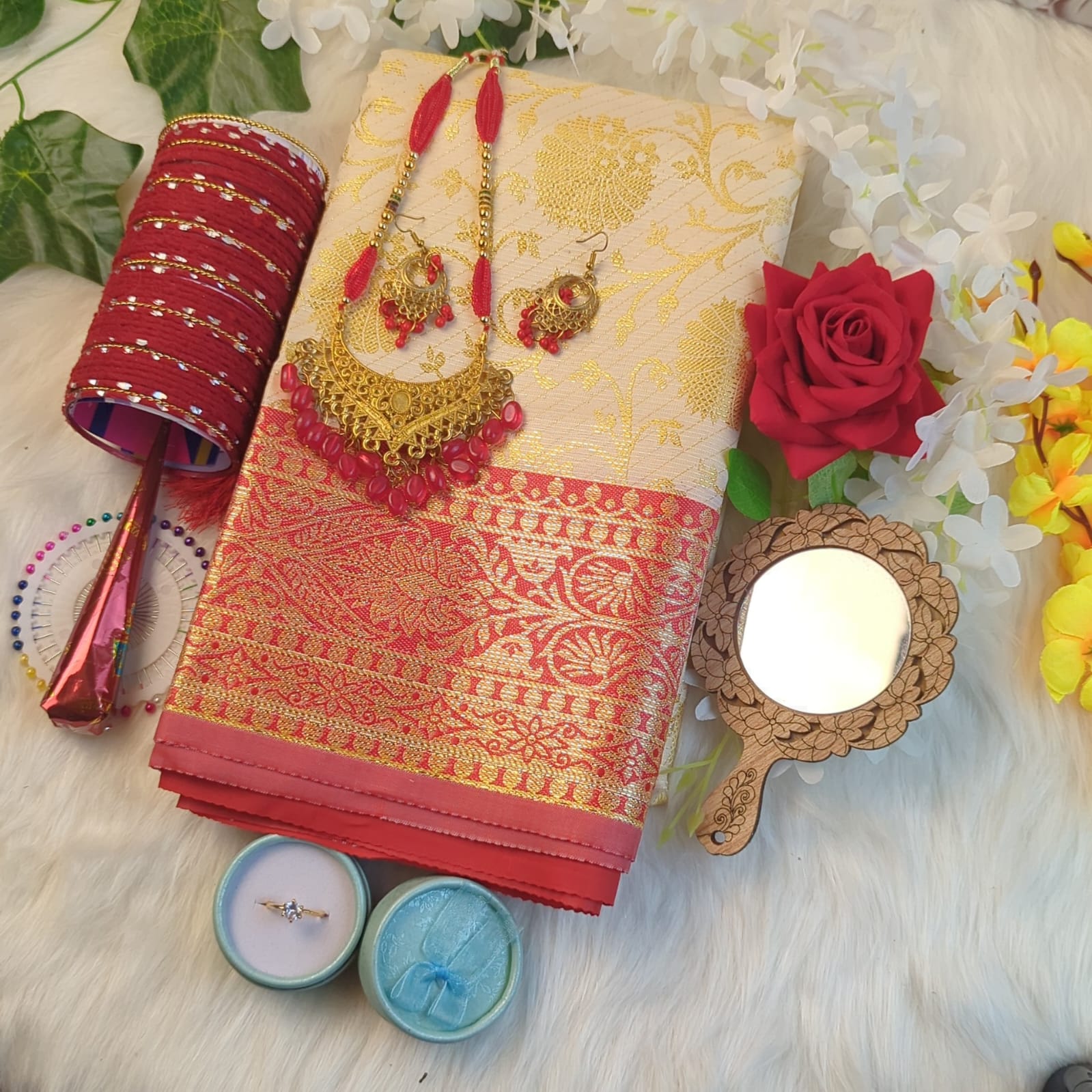 Best gift for wife – কাতান বেনারশী শাড়ি এর কম্বো প্যাকেজ