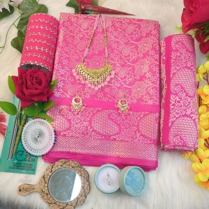 Best gift for wife – কাতান বেনারশী শাড়ি এর কম্বো প্যাকেজ